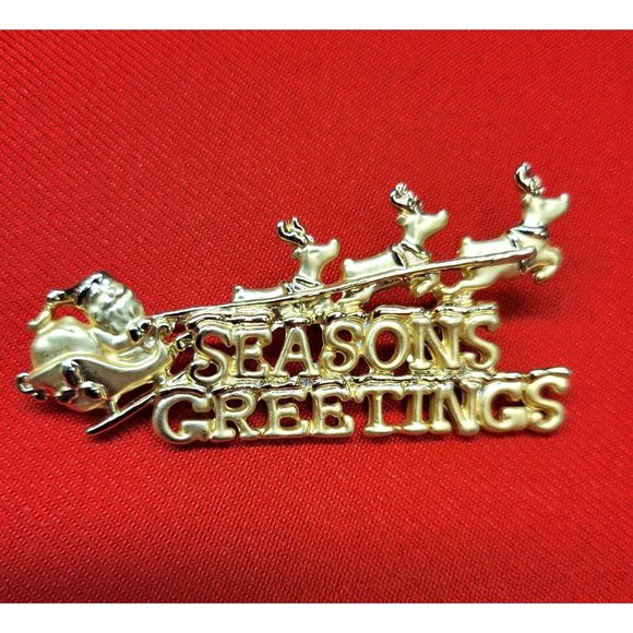 Seasons Greetings Pin/ Brooch - Picture 2 of 8